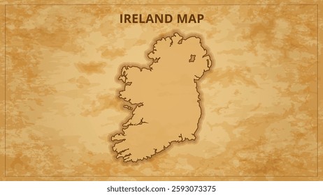 A Vintage Map Depicting the Borders of the Ireland. Ireland map with federal states in A vintage map based background, Political Ireland Map