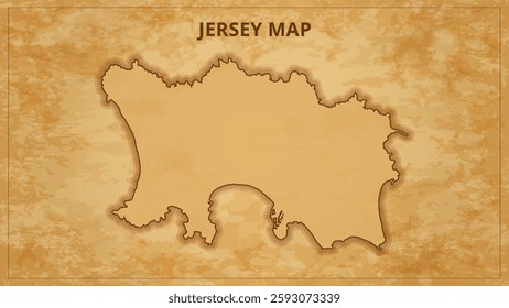 A Vintage Map Depicting the Borders of the Jersey. Jersey map with federal states in A vintage map based background, Political Jersey Map