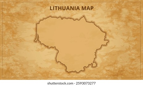 A Vintage Map Depicting the Borders of the Lithuania. Lithuania map with federal states in A vintage map based background, Political Lithuania Map