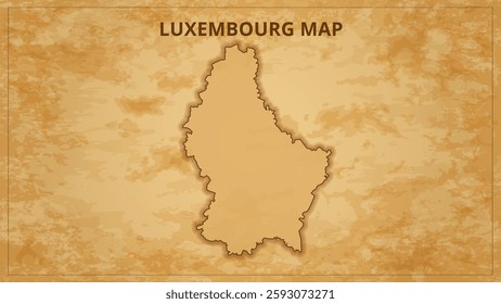 A Vintage Map Depicting the Borders of the Luxembourg. Luxembourg map with federal states in A vintage map based background, Political Luxembourg Map