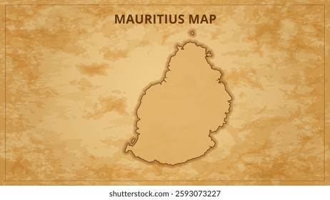 A Vintage Map Depicting the Borders of the Mauritius. Mauritius map with federal states in A vintage map based background, Political Mauritius Map