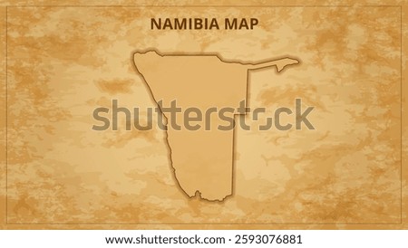 A Vintage Map Depicting the Borders of the Namibia. Namibia map with federal states in A vintage map based background, Political Namibia Map