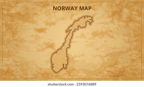 A Vintage Map Depicting the Borders of the Norway. Norway map with federal states in A vintage map based background, Political Norway Map