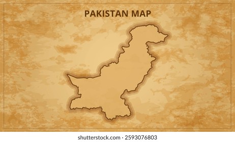 A Vintage Map Depicting the Borders of the Pakistan. Pakistan map with federal states in A vintage map based background, Political Pakistan Map