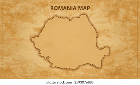 A Vintage Map Depicting the Borders of the Romania. Romania map with federal states in A vintage map based background, Political Romania Map