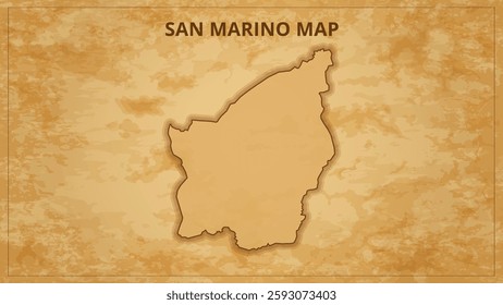 A Vintage Map Depicting the Borders of the San Marino. San Marino map with federal states in A vintage map based background, Political San Marino Map