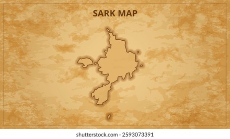 A Vintage Map Depicting the Borders of the Sark. Sark map with federal states in A vintage map based background, Political Sark Map