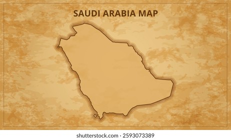A Vintage Map Depicting the Borders of the Saudi Arabia. Saudi Arabia map with federal states in A vintage map based background, Political Saudi Arabia Map
