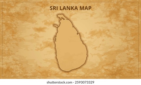 A Vintage Map Depicting the Borders of the Sri Lanka. Sri Lanka map with federal states in A vintage map based background, Political Sri Lanka Map