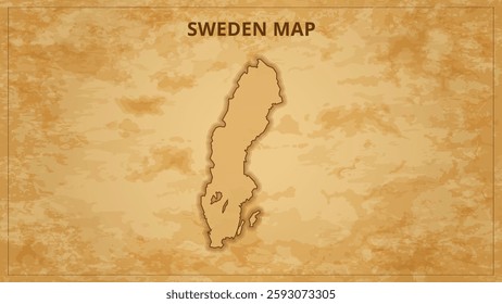 A Vintage Map Depicting the Borders of the Sweden. Sweden map with federal states in A vintage map based background, Political Sweden Map