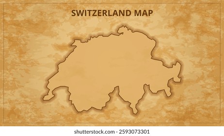 A Vintage Map Depicting the Borders of the Switzerland. Switzerland map with federal states in A vintage map based background, Political Switzerland Map
