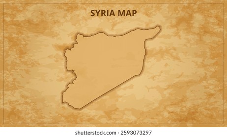 A Vintage Map Depicting the Borders of the Syria. Syria map with federal states in A vintage map based background, Political Syria Map