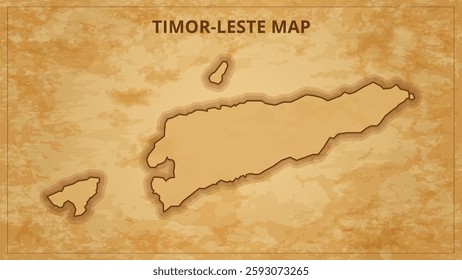 A Vintage Map Depicting the Borders of the Timor-Leste. Timor-Leste map with federal states in A vintage map based background, Political Timor-Leste Map