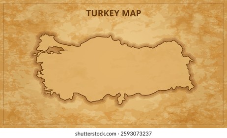 A Vintage Map Depicting the Borders of the Turkey. Turkey map with federal states in A vintage map based background, Political Turkey Map