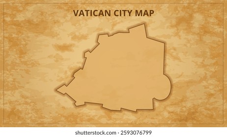 A Vintage Map Depicting the Borders of the Vatican City. Vatican City map with federal states in A vintage map based background, Political Vatican City Map