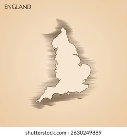 Vintage map of England vector stock illustration design template. Vector EPS 10.