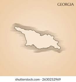 Vintage map of Georgia vector stock illustration design template. Vector EPS 10.