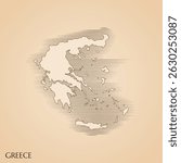 Vintage map of Greece vector stock illustration design template. Vector EPS 10.