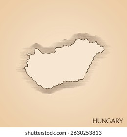 Vintage map of Hungary vector stock illustration design template. Vector EPS 10.