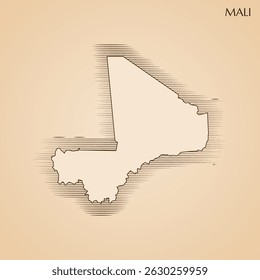 Mapa de Antiguas de la Plantilla de diseño de ilustración de stock de Vector de Mali. Vector 10.