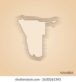 Vintage map of Namibia vector stock illustration design template. Vector EPS 10.