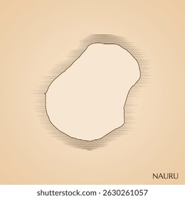 Vintage map of Nauru vector stock illustration design template. Vector EPS 10.