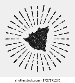 Vintage map of Nicaragua. Grunge sunburst around the country. Black Nicaragua shape with sun rays on white background. Vector illustration.