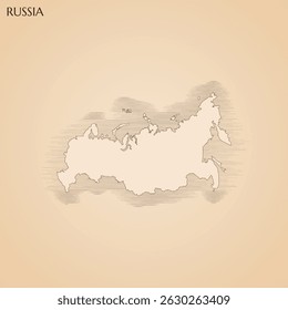 Vintage map of Russia vector stock illustration design template. Vector EPS 10.