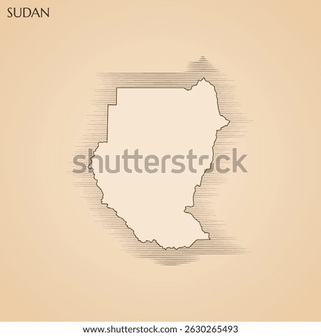 Vintage map of Sudan vector stock illustration design template. Vector EPS 10.