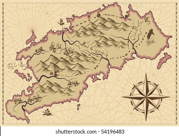 Vintage map. Vector.