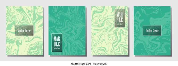 Vintage marble pattern binder cover layout, journal design template vector set. Marble background patterns set for binder design, journal, certificate layout, book cover. Hipster vector graphics.