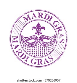 Vintage Mardi Gras celebration grunge ruber stamp