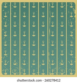 Vintage marine pattern. Template for posters, web design, cards, flyers, scrapbook paper, decoupage paper. 