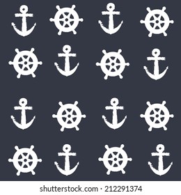 Vintage marine vector seamless background