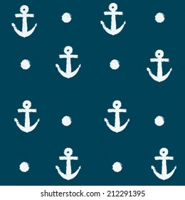 Vintage marine vector seamless background