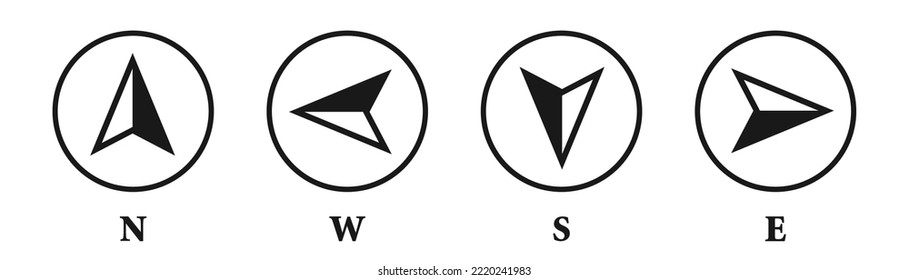 Vintage marine wind rose, nautical chart. Monochrome navigational compass with cardinal directions of North, East, South, West. Geographical position, cartography and navigation. Vector illustration.