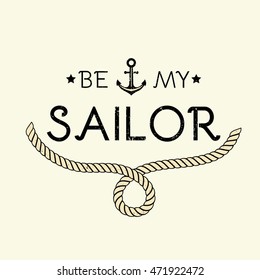 Vintage maritime logo. Made in nautical style. Can be used for t-shirt print or for souvenir products.  