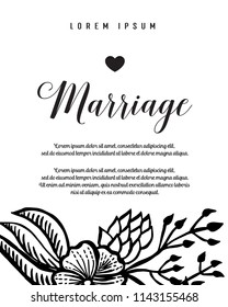Vintage marriage invitation floral design vector illustration