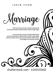 Vintage marriage invitation floral design vector illustration