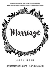 Vintage marriage invitation floral design vector illustration