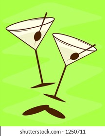 Vintage martini vector illustration. See my gallery for more of this series.