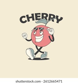 Vintage Mascot Fruit Cherry Walk Relaxed