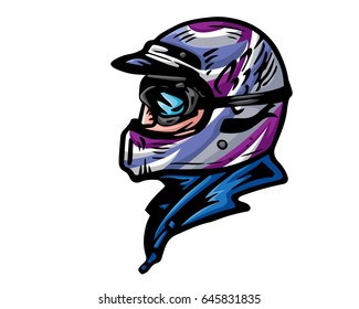 Vintage Masculine Cafe Racer Rider Illustration 