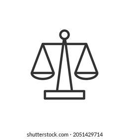 Vintage measuring scales isolated linear icon on white background. Vector illustration.