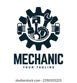 Vintage mechanic logo vector illustration. Car, auto, repair service logo business.