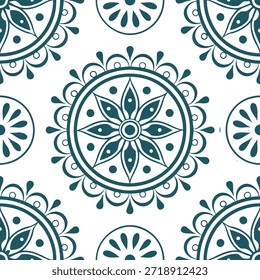 Vintage medalhão padrão de telha sem costura olhar angustiado no fundo branco ideal para shabby conceito de decoração chique como Criando padrão de telha sem costura com motivos de medalhão vintage e olhar angustiado no fundo branco para shabby decoração chique no Photo Stock Concept e espaço vazio no lado esquerdo, sem texto —ar 7:2 —azulejo