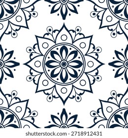 Vintage medalhão padrão de azulejos sem costura detalhes ornate isolado fundo branco perfeito para clássico conceito de decoração home como Criando padrão de azulejos sem costura com motivos de medalhão vintage com detalhes ornamentados sobre fundo branco limpo no Photo Stock Concept e espaço vazio no lado esquerdo, sem texto —ar 7:2 —tile