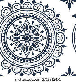 Vintage medalhão padrão de azulejos sem costura bordas ornamentadas no fundo branco ideal para o conceito de projetos régicos como Criando padrão de azulejos sem costura com medalhão vintage e bordas ornamentadas no fundo branco para desenhos régicos no Conceito de Material Fotográfico e espaço vazio no lado esquerdo, sem texto —ar 7:2 —azulejo