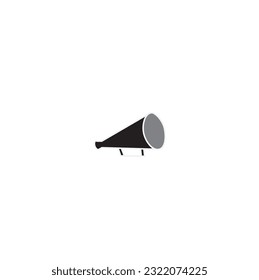 Vintage megaphone Icon Vector Logo Design Template. Black megaphone icon.