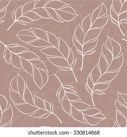 Vintage mehndi seamless pattern with hand-drawn feathers. for desktop wallpaper or frame for a wall hanging or poster,for pattern fills, surface textures, web page backgrounds, textile and more.